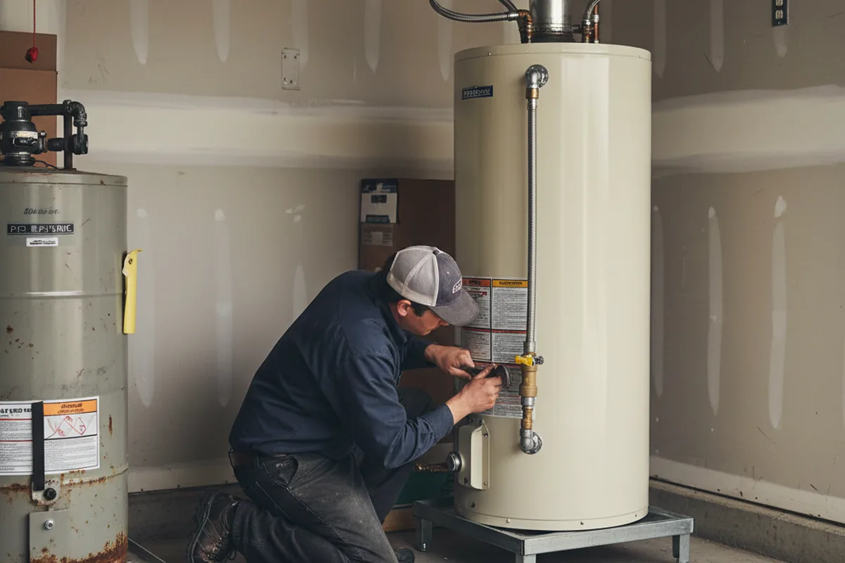 Water heater and shutoff valve replacement in Ambridge